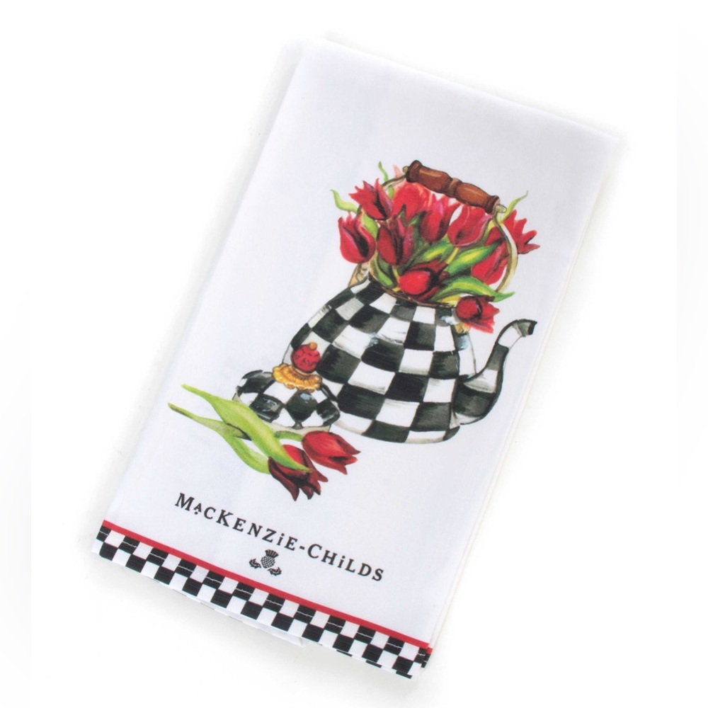Mackenzie Childs Tulip Tea Kettle Dish Towel